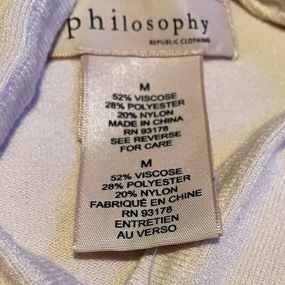 Philosophy - Grey/Cream French Terry Drawstring Hem Cropped Hoodie - size M - Picture 9 of 9